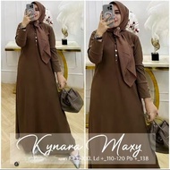 KYNARA MAXY GAMIS WANITA CANTIK ELEGAN KEKINIAN BAHAN CRINKLE TEBAL KANCING AKTIF