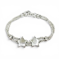 全新 ◇ TIFFANY&Co. Tiffany 復古 925 銀星雙繩手鍊，義大利製造，重 23.6 克，女士款
