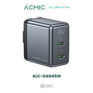 ALPHA·X หัวชาร์จเร็ว ALC-GAN45W Adapter 45W Super Fast Charging ขาปลั๊กพับได้ จ่ายไฟ PD45W รับประกัน