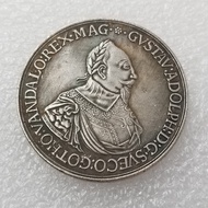 Antique Crafts Swedish Commemorative Coin Copper Silver Plated Silver Dollar Silver Round Collection