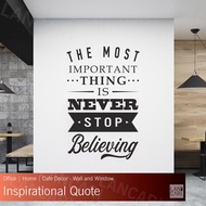 Sticker Cutting Quote Believing Wall Glass window Motivational Sticker