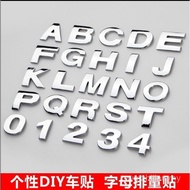 Car 3D Letter Car Sticker English Letter Car Logo DIY Letter Number Metal Body Sticker Word Logo Tai