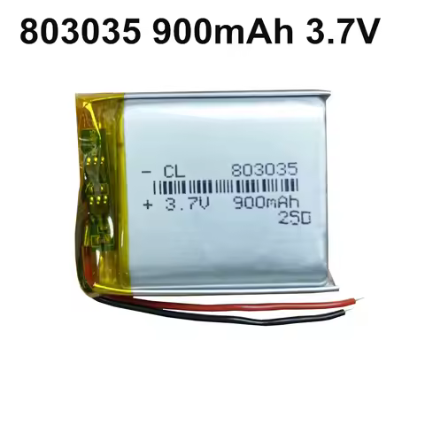 803035 3.7V 900mAh Lithium Polymer Lipo Rechargeable Battery For MP3 MP4 MP5 GPS Mobile Phone Camera