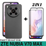 SOFT CASE ZTE NUBIA V70 MAX SLIM MATTE FREE TEMPERED GLASS FULL COVER
