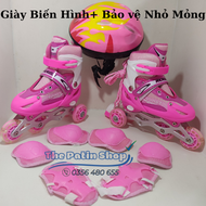Giày trượt patin trẻ em giày patin cho bé biến hình phát sáng tặng kèm bộ bảo hộpatin cho
