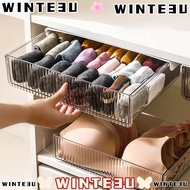 WINTE3U Undertable Storage Box, Desktop Attachable Slide Out Underdesk Organizer Under Desk Drawer, 