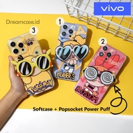 [3D19] Case Powerpuff + Popsocket 3D For VIVO Y22 Y21S Y17S Y20S Y12S Y15S VIVO V27E V9E V21 4G/5G Y