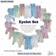 JC BABY Newborn Baby Clothing Eyelet Set /Baju Baby Boy Girl Infant Newborn Berlubang Label Set