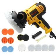 14Pcs Rotary Car Polisher 600W Buffer Sander Polishing Machine 600-3700 r/min 5'' Sponge Pad Mop Kit Car Care Home Appliance Polishing Tool US Plug