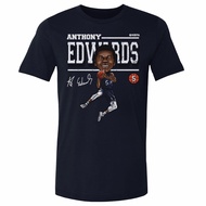 500 LEVEL Anthony Edwards Shirt - Anthony Edwards Minnesota Cartoon WHT