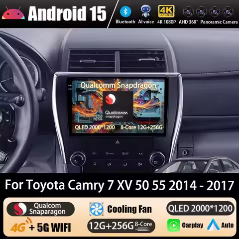 Android 15 Car Radio For Toyota Camry 7 XV 50 55 2014 - 2017 US EDITION GPS Multimedia Player Navi H