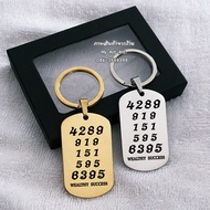 พวงกุญแจ มงคล เลขรหัสพลิกชีวิต เรียกเงิน 2 พลังบวก ยันต์ตัวเลข 919 151 595 4289 6395 Wealthy Success