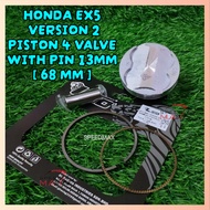 LEO RACING VERSION 2 PISTON 4 VALVE WITH PIN 13MM R&D THAILAND [ 68 MM ] - EX5