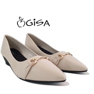 Gisa Women Comfort Slip-On Wedges Pump Shoes - Black/Beige YZGS4193