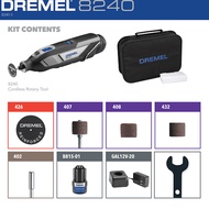DREMEL เครื่องขัดเครื่องบดไฟฟ้าอเนกประสงค์8240อุปกรณ์ชุดติดตั้งเสริม5ชิ้นไร้สาย12โวลต์0/5000รอบต่อนา
