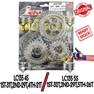 LC135/LC135 4S/LC135 5S IKK RACING GEAR BOX 1ST(31T)/ 2ND(29T) 4TH(21T)/5TH(22T) ENGINE GEAR SET LC4