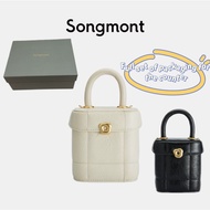 (Songmont) Small Chocolate Collection Box Bag Wonton Lock Closure Designer Handbag Bucket