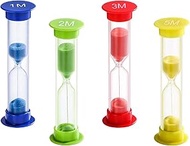 SuLiao Mini Sand Timer for Kids, 1/2/3/5 Minute Acrylic Hourglass Sand Watch Clock Set, Plastic Unbr