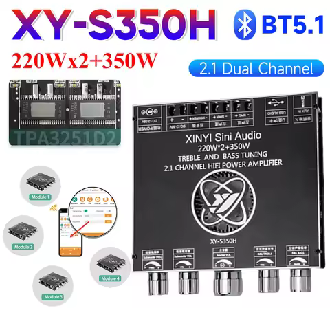 XY-S350H 2.1 Dual Channel TPA3251D2 Power Amplifier Board 220Wx2+350W Sound Card Subwoofer Theater A