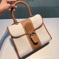 Delvaux Delvaux New Style brillant togo Cowhide Tempete Woven Kelly box Female Bag