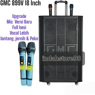 Speaker Portable 18 inch GMC 899V Bluetooth 3 Way Mic Wireless UHF