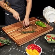 Popubear  Sustainable Cutting Board Natural Wood Chopping Board Thick Wooden Cutting Board with Juic