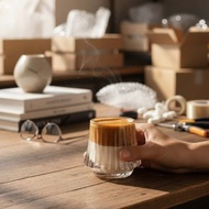 【層次光影玻璃杯】富士山杯 220ml  - 日系造型飲品杯