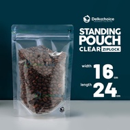Standing Pouch Clear Ziplock Plastic Clip Food Bag 16x24