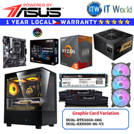 PC Desktop Computer Set Powered by ASUS C AMD Ryzen 5 4500 Prime B450M-A II/CSM DDR4