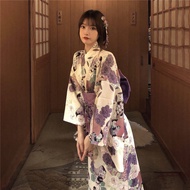 ชุดกิโมโนญี่ปุ่นดัดแปลงสำหรับสาวเทพชุดย้อนยุคชุดถ่ายภาพชุดแต่งรูปชุดยาวสีม่วง