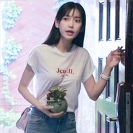 杨颖angelababy明星同款字母印花t恤女新款韩版潮短袖ins上衣服夏Yang Ying angelababy Stars20251111