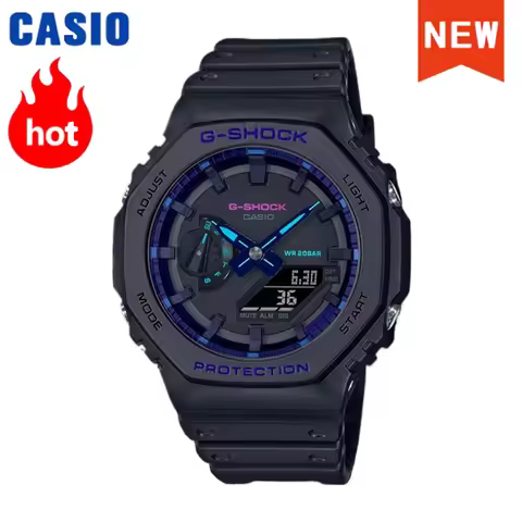 2026 vip Casio GA-2100 men's watch series G-SHOCK small steel cannon series genuine black gold water