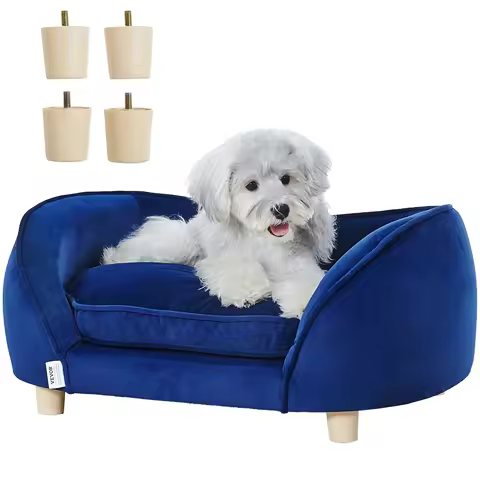 SucceBuy Pet Sofa Dog Couch for Medium-Sized Dogs and Cats Soft Velvety Dog Sofa Bed for Living Room