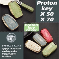 Proton X50 X70 Premium Car Remote Cover Key Cover Sarung Kunci Accesories Aksesori Keychain Leather Strap Remote Button