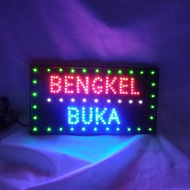 tulisan lampu LED BENGKEL BUKA new