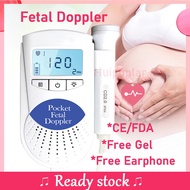 【Free Gel & Earphone】Fetal Doppler Ultrasound Sound Prenatal Unborn Baby Heart Beat Rate Monitor Den