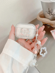 白色蝴蝶裝飾耳機保護殼,適用於airpods 1/2,airpods 3/pro/pro2,男女朋友的理想禮物