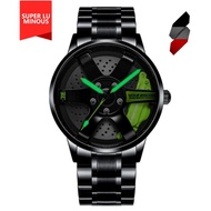 SHIFT TE37 LUMINOUS ORI Jam Tangan Lelaki Sport Rim Watch Hub Real 3D Custom Mold Wheel Watch Design