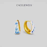 CACO Porcelain Style Earrings 18K Gold Vermeil on 925 Silver "Porcelain" (1 Pair)