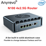 Fan soft Router 12th Gen Intel N100 Firewall Router Aluminum with Fan 4x i226 2.5G LAN Intel Celeron