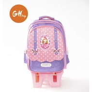 【GH Bag】Cute Girl Primary Detachable 6 Wheels Trolley School Bag Backpack beg