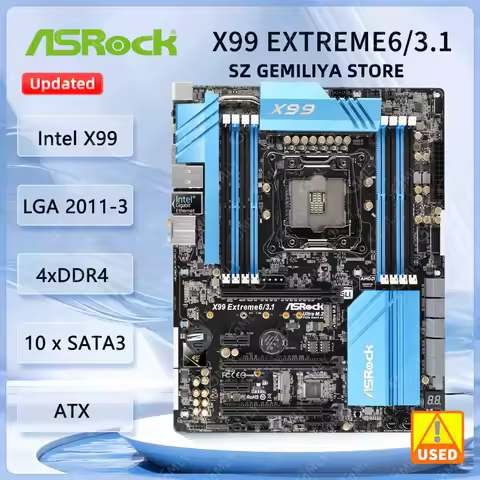 X99 X99M Motherboard Asrock X99 EXTREME6/3.1 Motherboard LGA 2011-V3 DDR4 128GB support E5-2670 v3 i
