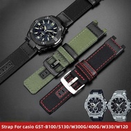 For Casio G-SHOCK watch band GST - B100  S130 W300G 400g W330  W120 W410 Canvas watch strap Nylon Br
