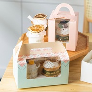 10pcs Cupcake box single cavity double cavity cupcake muffin boxes with handle paper cake box