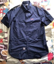 Izzue army 深藍色迷彩拼布恤衫 L size