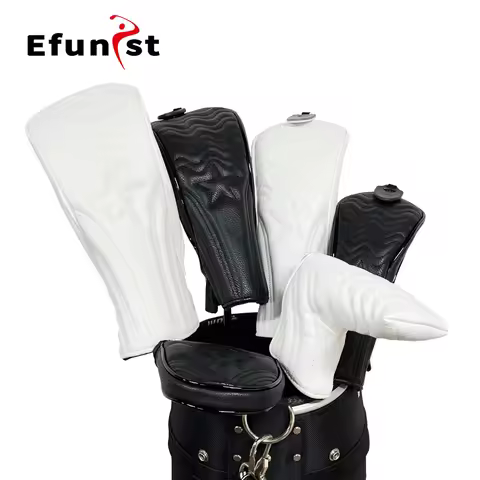 Golf Wood Cover 2 Color For Driver Fairway Hybrid Waterproof Protector Set Golf Headcover PU Leather