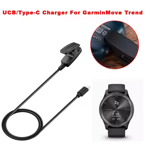 USB Type-C Charging Cable For Garmin vivomove Trend Lily Database Charger 5V For Garmin Forerunner 3