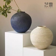 其他品牌 - 高端侘寂風純手工大肚花瓶高級感景德鎮陶藝茶空間花器擺件