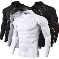 Men Cycling Base Layer Sport Underwear Long Sleeve Compression Tight Running Tshirt Gym Fitness Weig