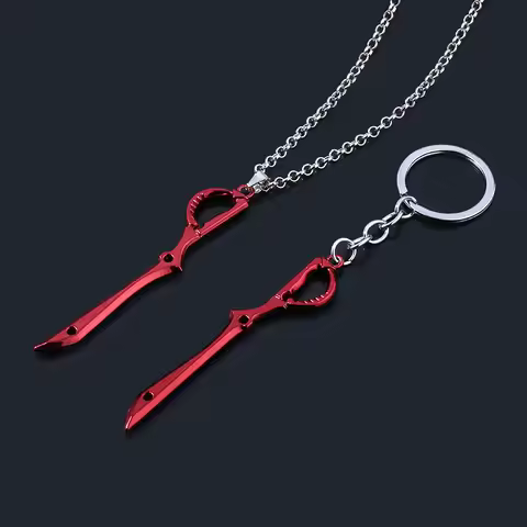 Anime KILL la KILL Keychain Matoi Ryuuko Scissor Blade Key Chain Red Weapon Model Pendant Keyring fo